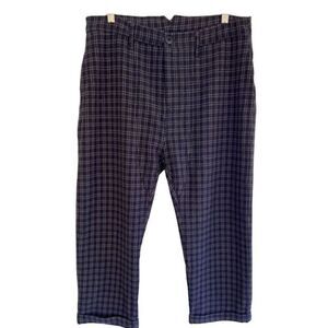 THE GREAT The Ranger Pant Navy Windowpane Plaid, Size 12/14 or L